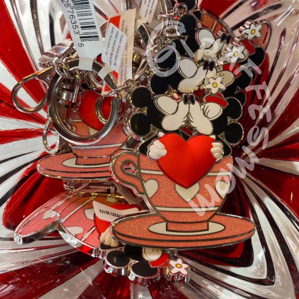 Disney Parks Mickey and Minnie V Day Keychain